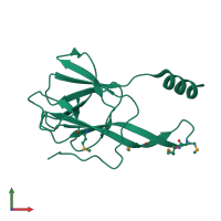 PDB entry 3vpy coloured by chain, front view.