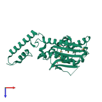 PDB entry 3vqw coloured by chain, top view.