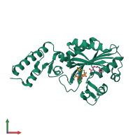 PDB entry 3vqy coloured by chain, front view.