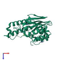 PDB entry 3vqz coloured by chain, top view.