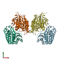 PDB entry 3vsh coloured by chain, front view.