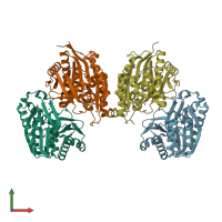 PDB entry 3vsj coloured by chain, front view.