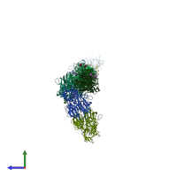 PDB entry 3vsz coloured by chain, side view.