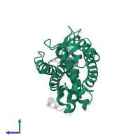 Vitamin D3 receptor in PDB entry 3vt4, assembly 1, side view.