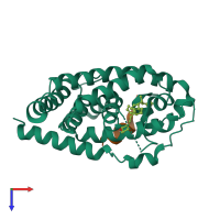 PDB entry 3vt8 coloured by chain, top view.