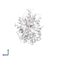 FE (III) ION in PDB entry 3vth, assembly 2, side view.