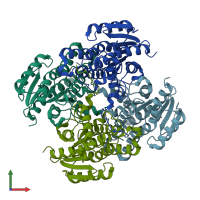 PDB entry 3vtz coloured by chain, front view.