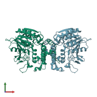 PDB entry 3vvl coloured by chain, front view.