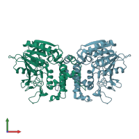 PDB entry 3vvm coloured by chain, front view.
