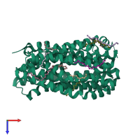 PDB entry 3vvo coloured by chain, top view.