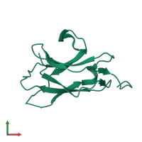 PDB entry 3vvv coloured by chain, front view.