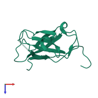 PDB entry 3vvv coloured by chain, top view.