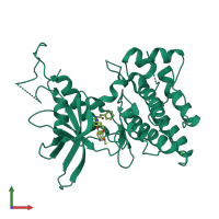 PDB entry 3vw8 coloured by chain, front view.