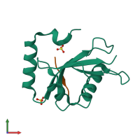 PDB entry 3vxw coloured by chain, front view.
