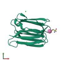 PDB entry 3vy7 coloured by chain, front view.