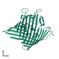 PDB entry 3vy8 coloured by chain, front view.