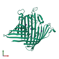 PDB entry 3vy9 coloured by chain, front view.