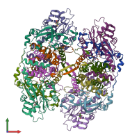 PDB entry 3vyg coloured by chain, front view.