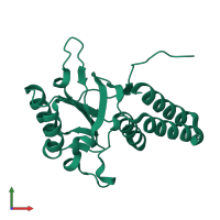 PDB entry 3vz6 coloured by chain, front view.