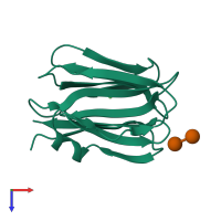 PDB entry 3vze coloured by chain, top view.