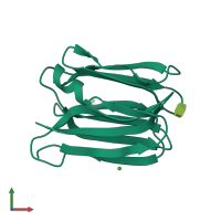 PDB entry 3vzf coloured by chain, front view.