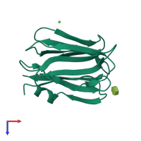 PDB entry 3vzf coloured by chain, top view.