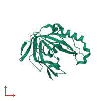 PDB entry 3vzh coloured by chain, front view.