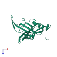 PDB entry 3vzh coloured by chain, top view.