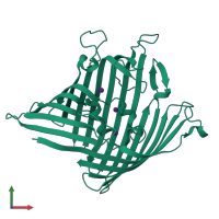 PDB entry 3vzt coloured by chain, front view.