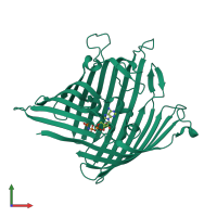 PDB entry 3vzu coloured by chain, front view.