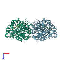 PDB entry 3w08 coloured by chain, top view.