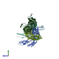 PDB entry 3w1h coloured by chain, side view.