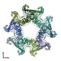 PDB entry 3w1i coloured by chain, front view.