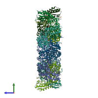PDB entry 3w1i coloured by chain, side view.