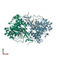 PDB entry 3w1t coloured by chain, front view.