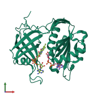 PDB entry 3w2i coloured by chain, front view.