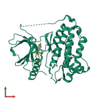 Monomeric assembly 1 of PDB entry 3w2o coloured by chemically distinct molecules, front view.