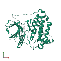 Epidermal growth factor receptor in PDB entry 3w2o, assembly 1, front view.