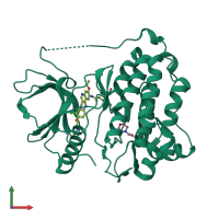 PDB entry 3w2q coloured by chain, front view.