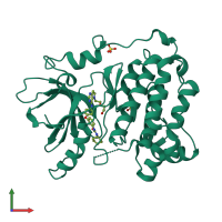 PDB entry 3w2s coloured by chain, front view.