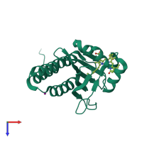 PDB entry 3w2z coloured by chain, top view.