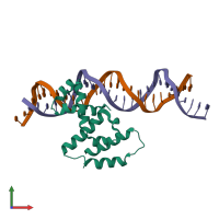 PDB entry 3w3c coloured by chain, front view.