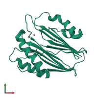 PDB entry 3w43 coloured by chain, front view.