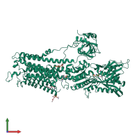 PDB entry 3w5b coloured by chain, front view.