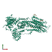 PDB entry 3w5c coloured by chain, front view.