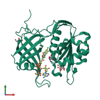 PDB entry 3w5h coloured by chain, front view.