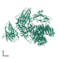 PDB entry 3w5m coloured by chain, front view.