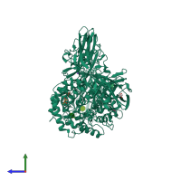PDB entry 3w5n coloured by chain, side view.