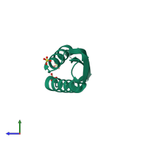 PDB entry 3w5x coloured by chain, side view.