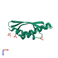PDB entry 3w5x coloured by chain, top view.